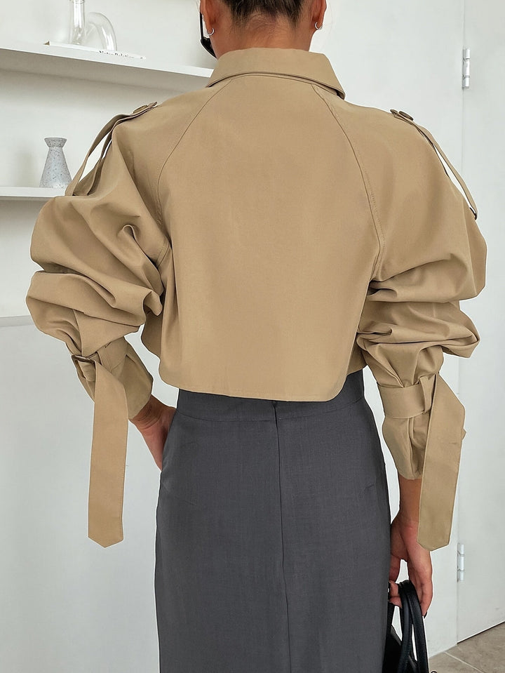 Women's Cropped Trench Jacket | Belted Cuffs