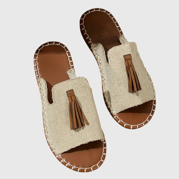 Women's Boho Slide Sandals | Tassel Detail