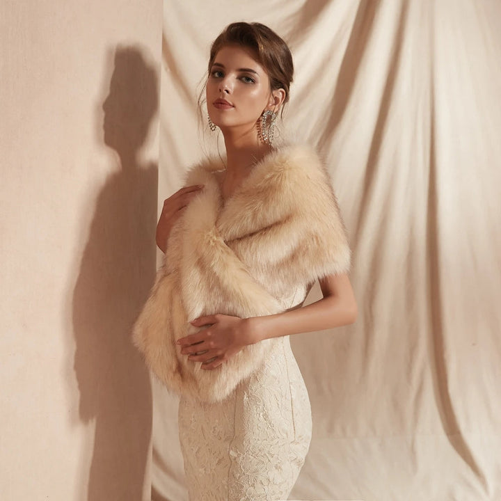 Châle d’hiver en fourrure pour femme | Étole