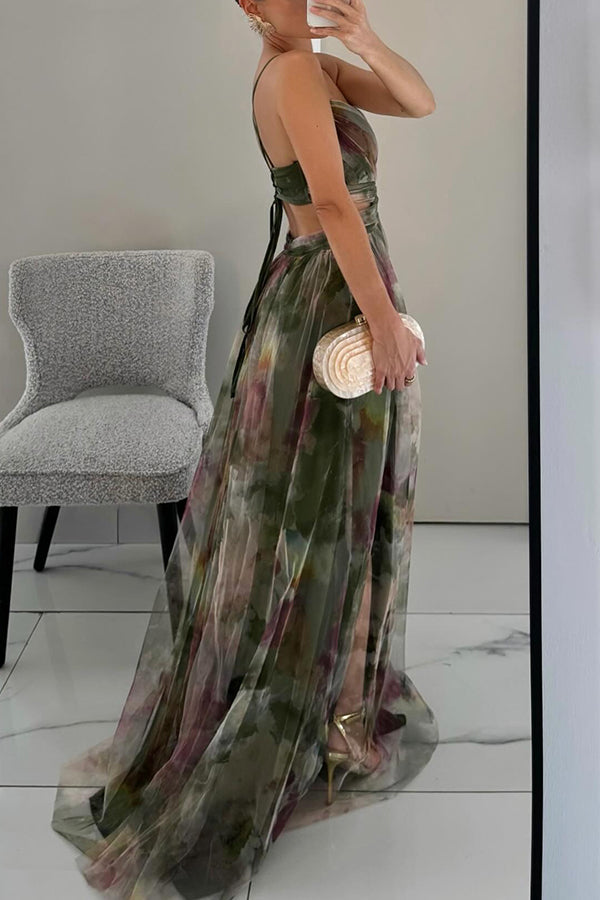 Women's Elegant Wedding Guest A-Line Flared Flowy Dress | Maxi