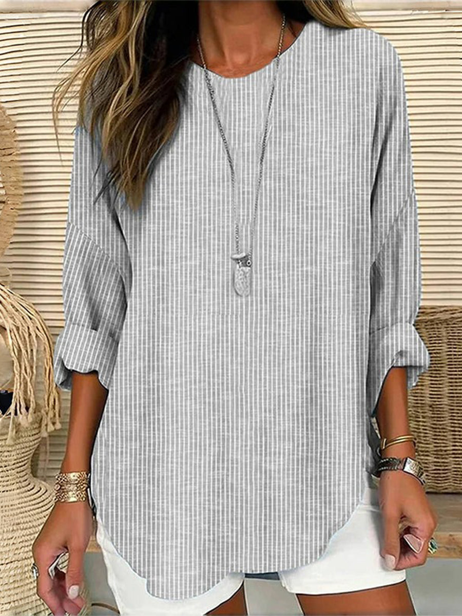 Women's Striped Casual Blouse | Long Sleeve