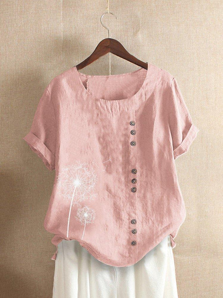 Women's Summer Round Neck Blouse | Short Sleeve