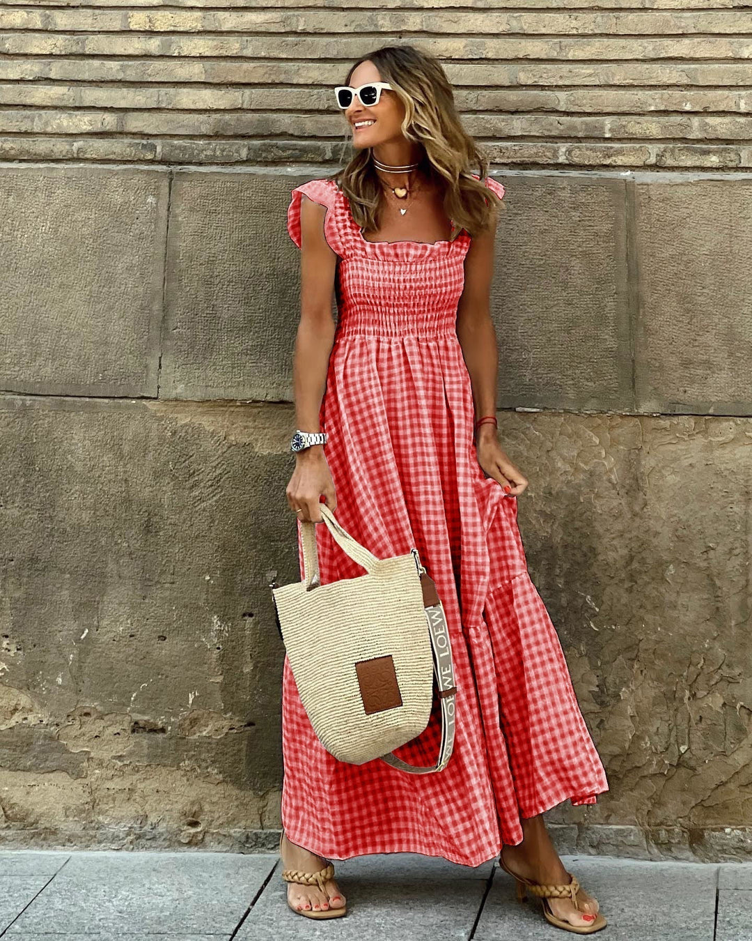Women’s Flutter Sleeve Vacation Dress | Maxi