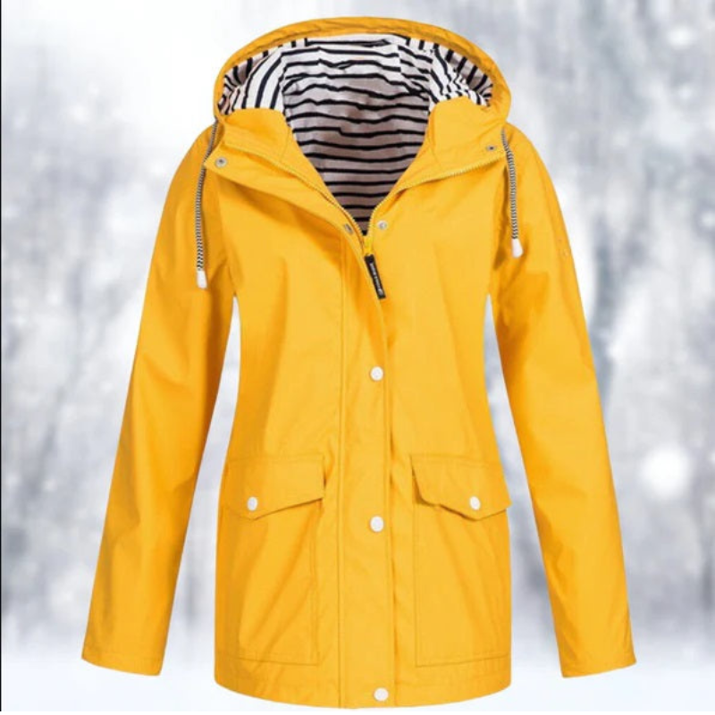 Women's Button Down Rain Jacket | Hooded