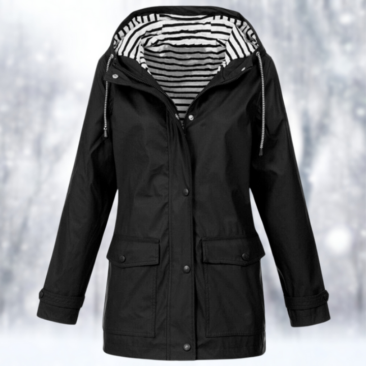 Women's Button Down Rain Jacket | Hooded