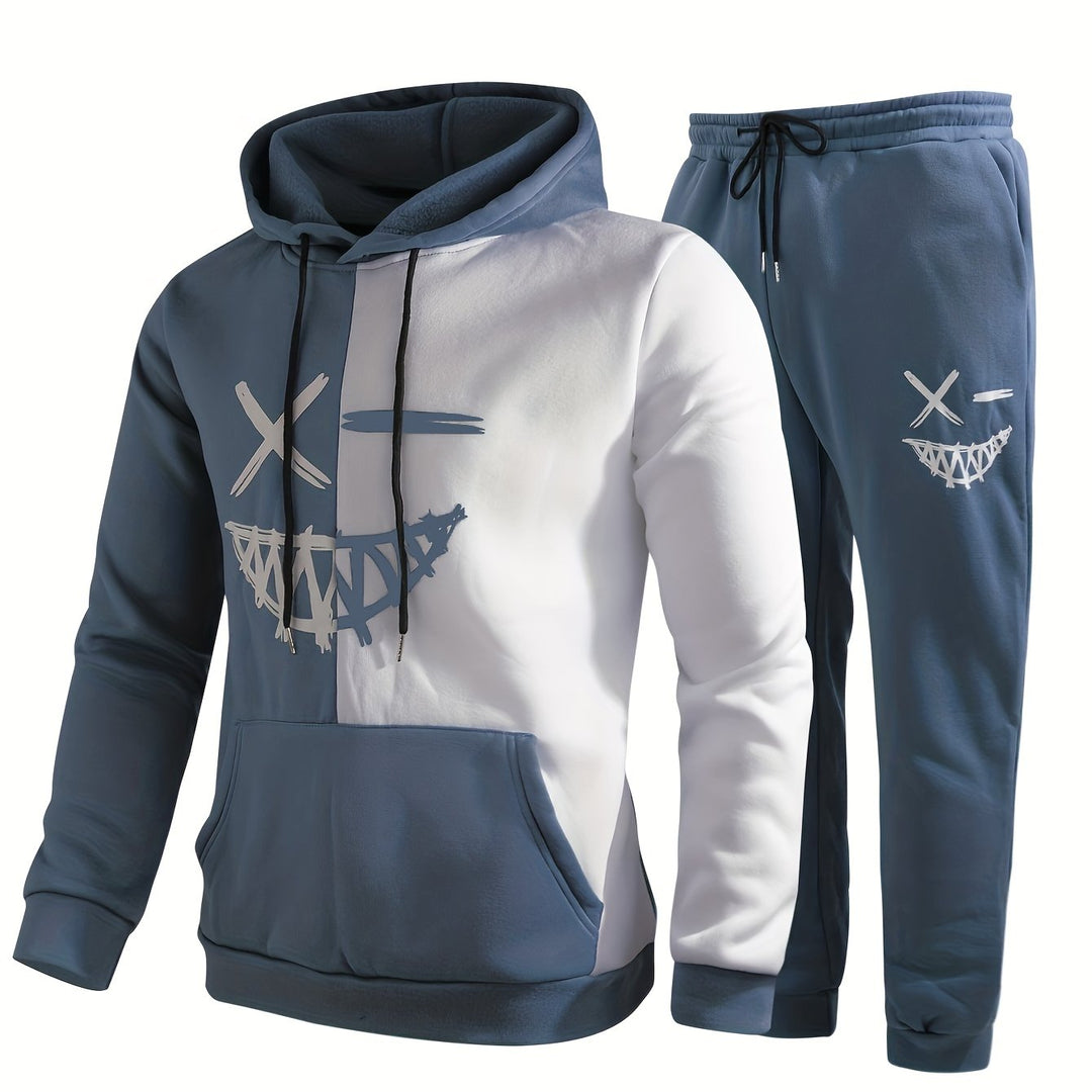 Ensemble de survêtement graphique pour homme | Manches longues | À capuche