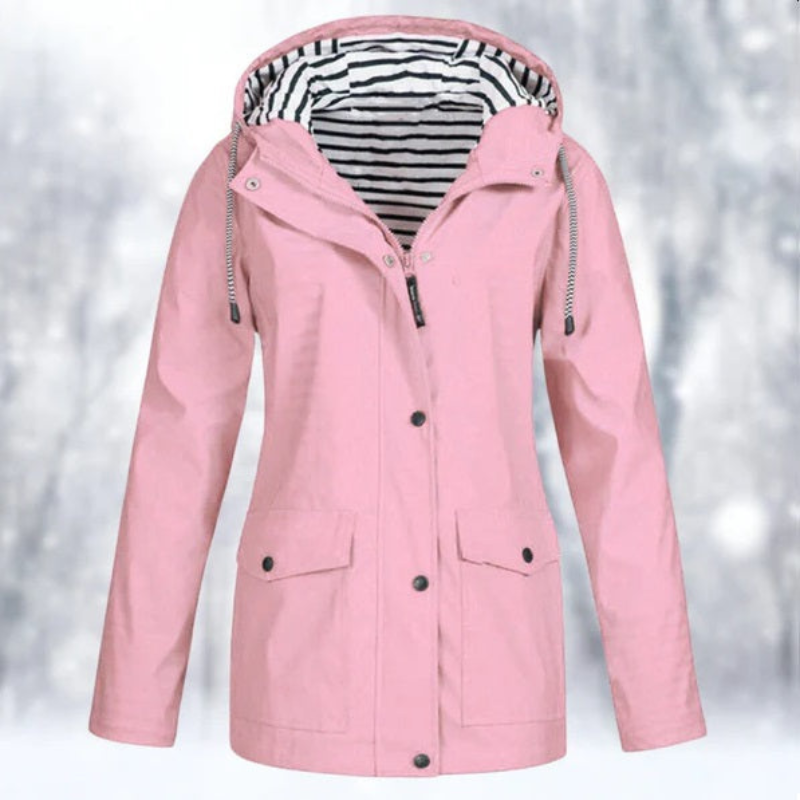 Women's Button Down Rain Jacket | Hooded