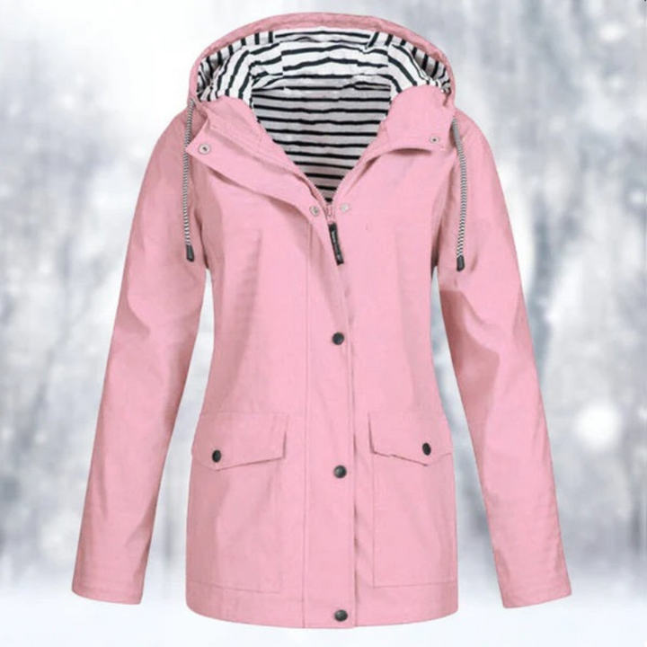 Women's Button Down Rain Jacket | Hooded