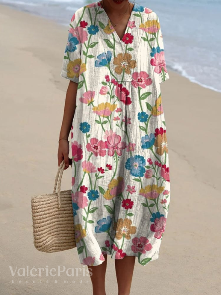 Women’s Flowy Floral Beach Summer Dress | Midi