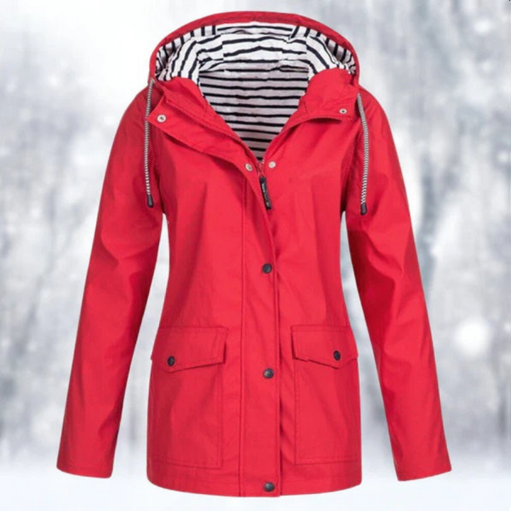 Women's Button Down Rain Jacket | Hooded