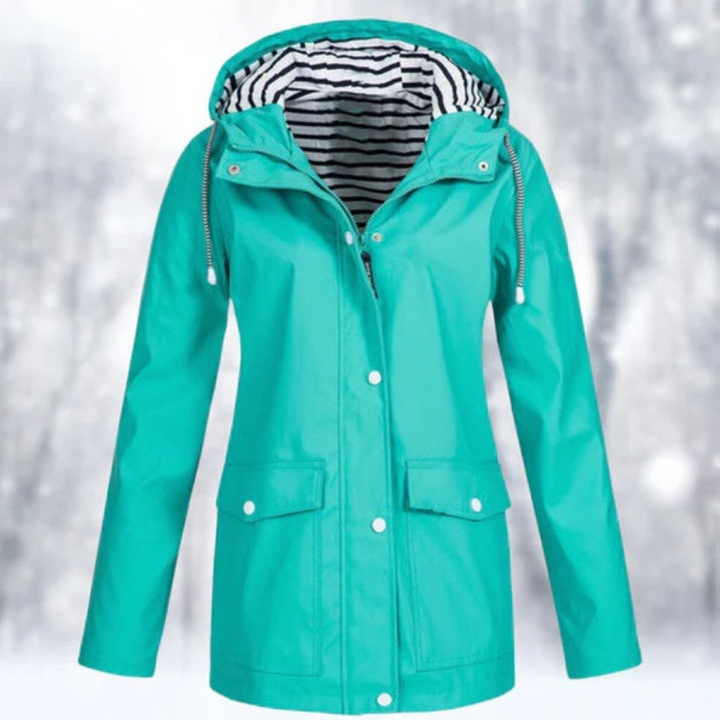 Women's Button Down Rain Jacket | Hooded