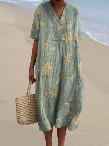 Women’s Flowy Floral Beach Summer Dress | Midi