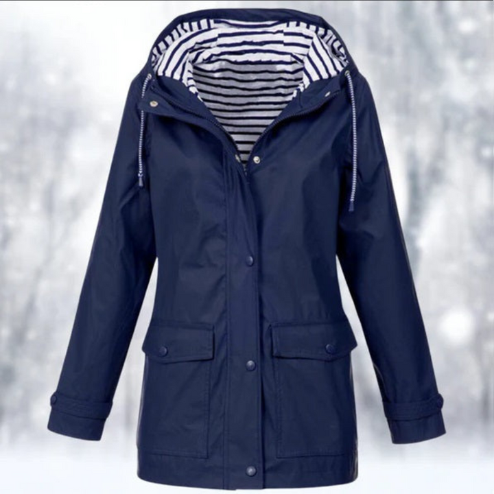 Women's Button Down Rain Jacket | Hooded