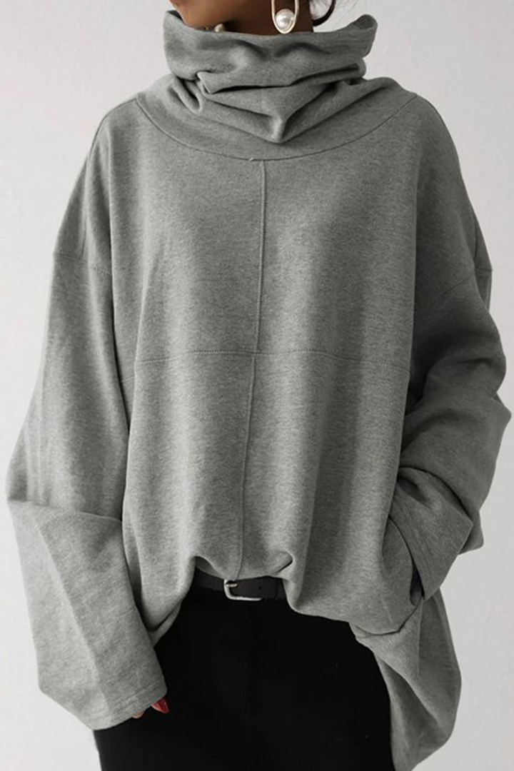 Sweat à capuche oversize pour femme à col cheminée | Hiver