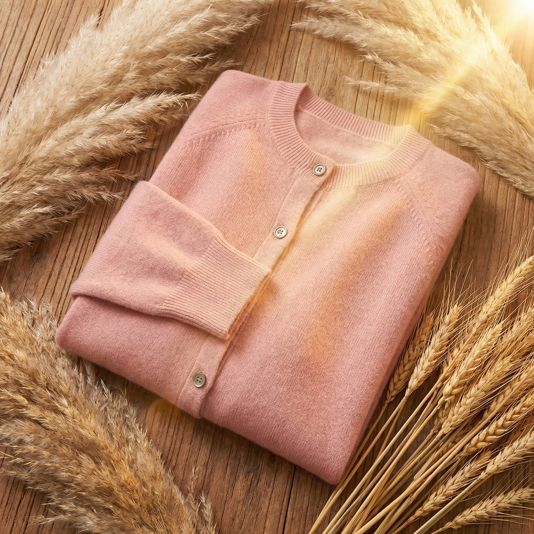 Gilet boutonné pour femme à col rond | Manches longues