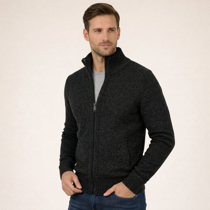 Men's Zip knitted Cardigan | Pocket