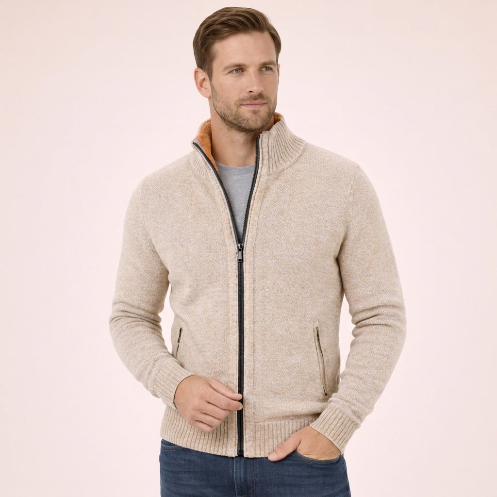 Men's Zip knitted Cardigan | Pocket