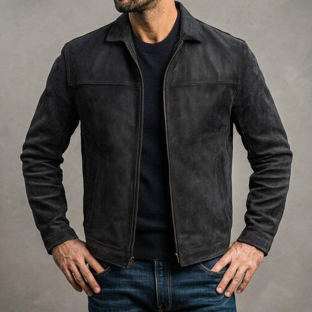 Men's Casual Collared Winter Jacket | Zip Up