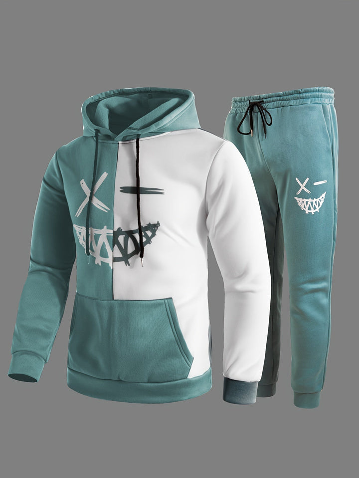 Ensemble de survêtement graphique pour homme | Manches longues | À capuche
