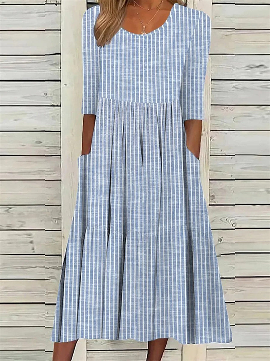 Women's Casual Striped Summer Dress | Midi