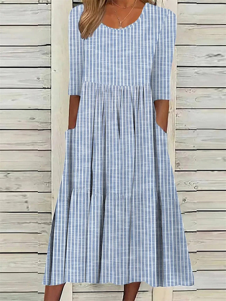 Women's Casual Striped Summer Dress | Midi
