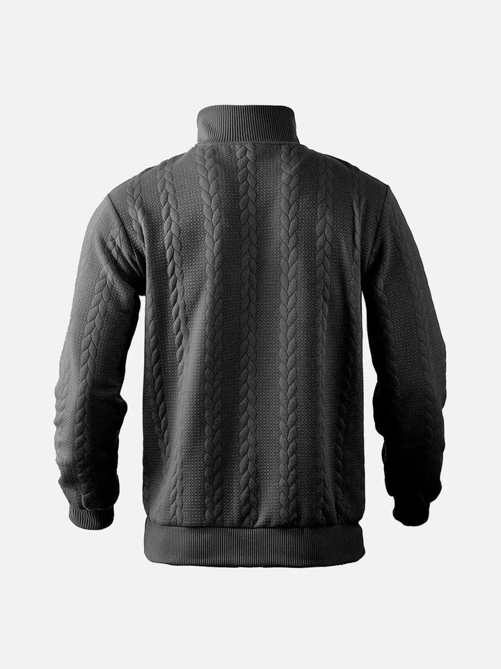 Pull en maille d'hiver pour homme à manches longues | col zippé