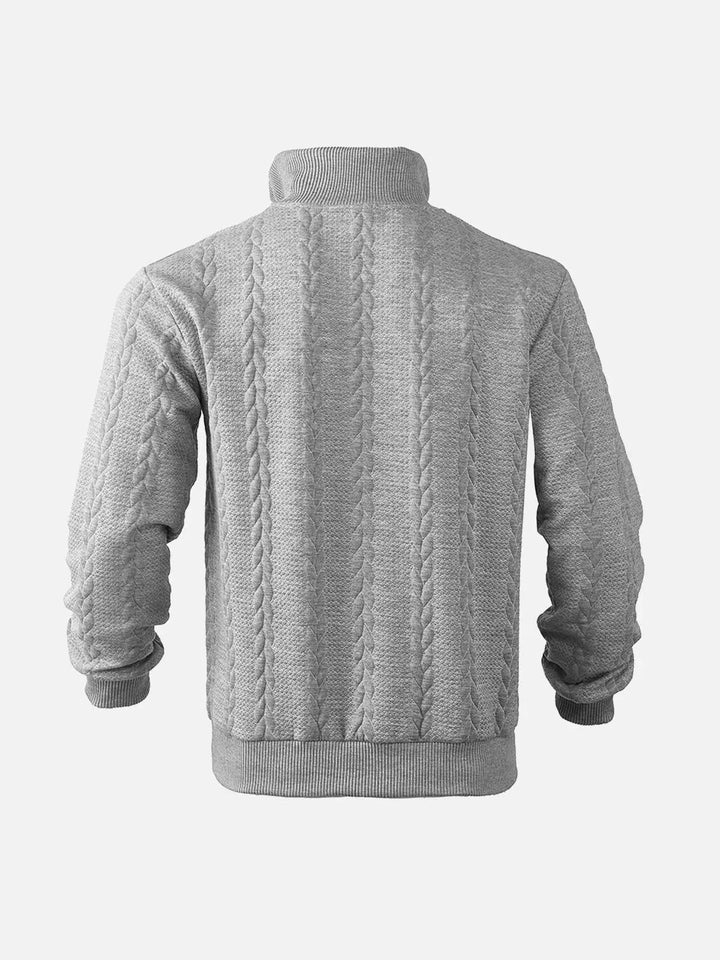 Pull en maille d'hiver pour homme à manches longues | col zippé