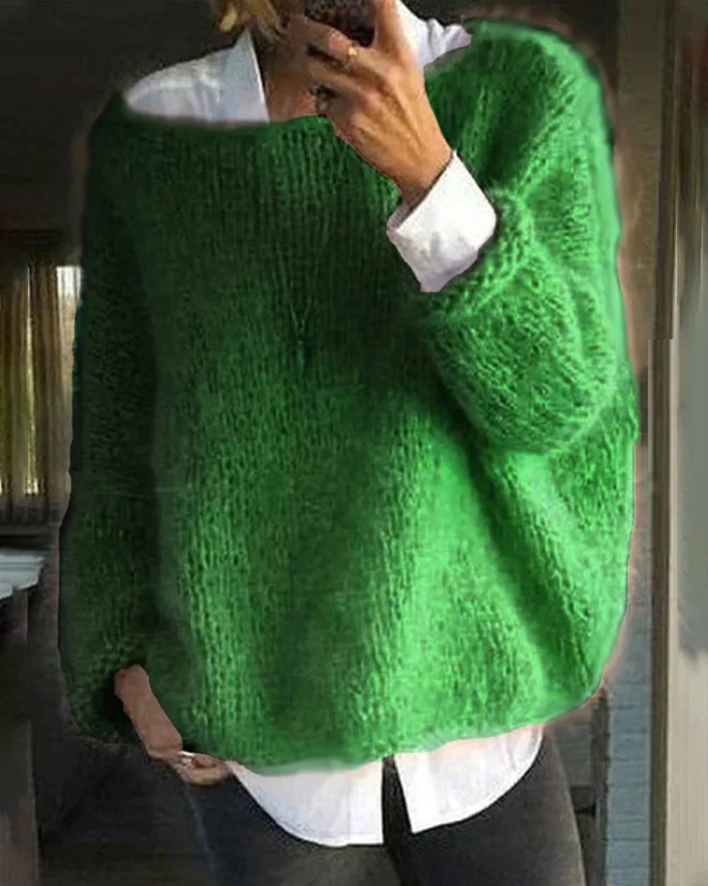 Women's Long Sleeve Oversized Knit Sweater | Winter