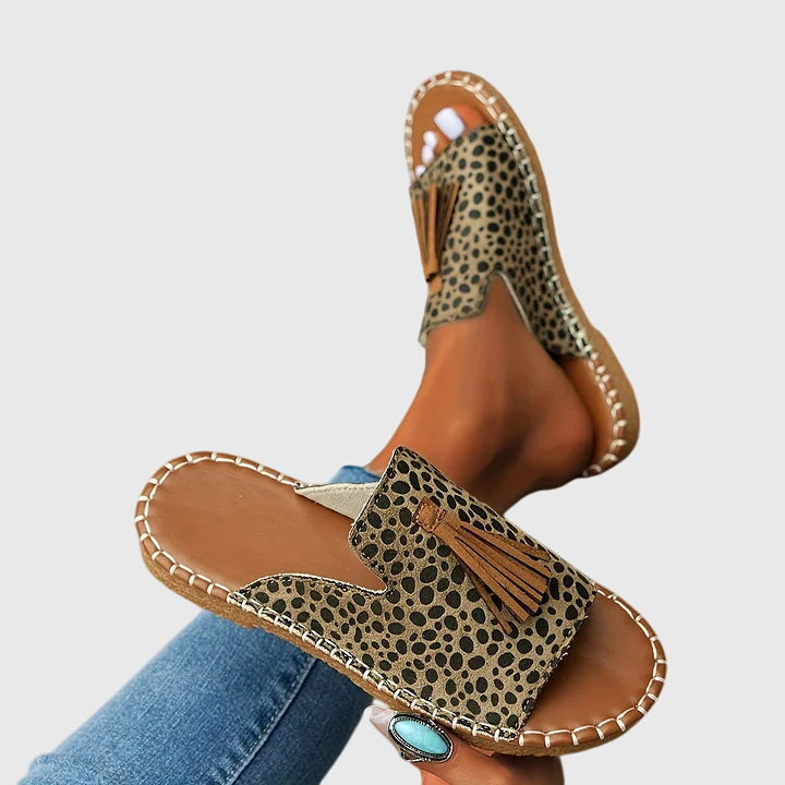 Women's Boho Slide Sandals | Tassel Detail