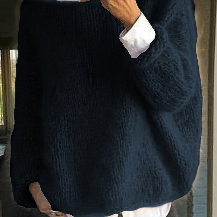 Pull en maille d'hiver pour femme à col bateau | oversize