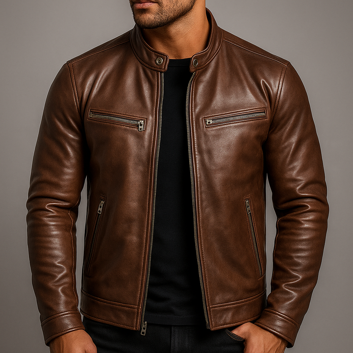 Men's Vintage Moto Jacket | Zip Up