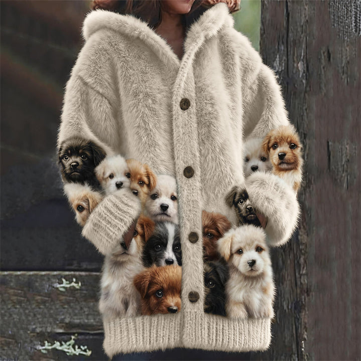 Women's Button Up Hood Cardigan | Long