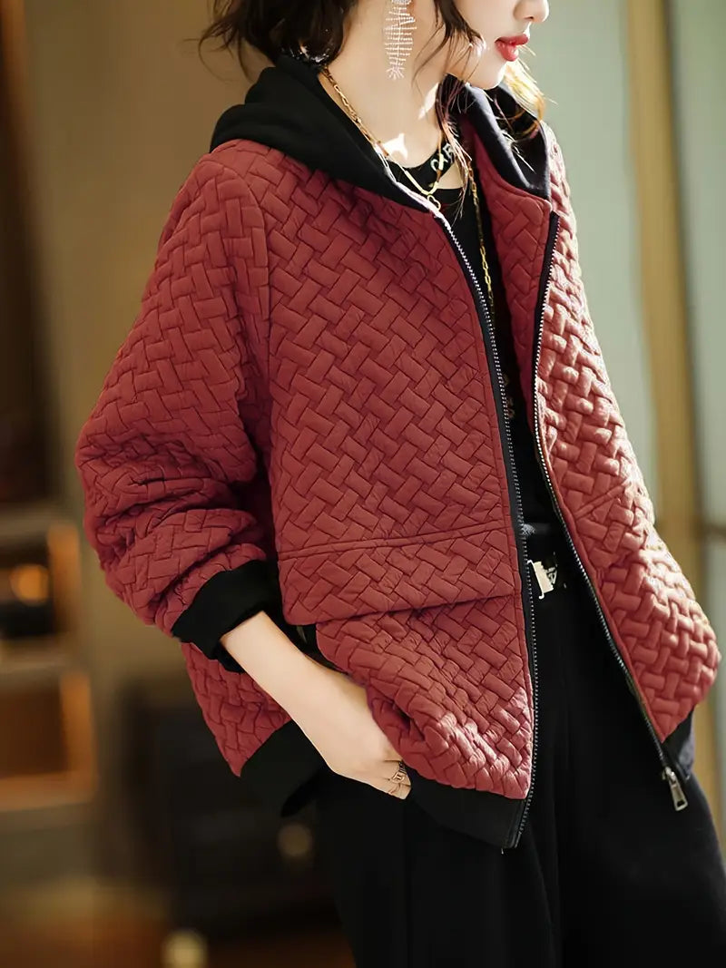 Women's Winter Hood Quilted Jacket | Zip Up