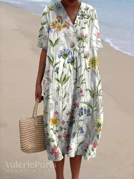 Women’s Flowy Floral Beach Summer Dress | Midi