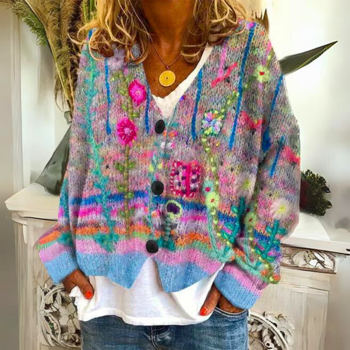 Women's Knitted Patterned Cardigan | Oversized