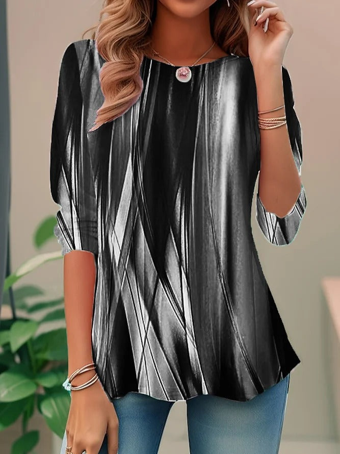 Women's Casual 3/4 Sleeves Blouse | Abstract Print