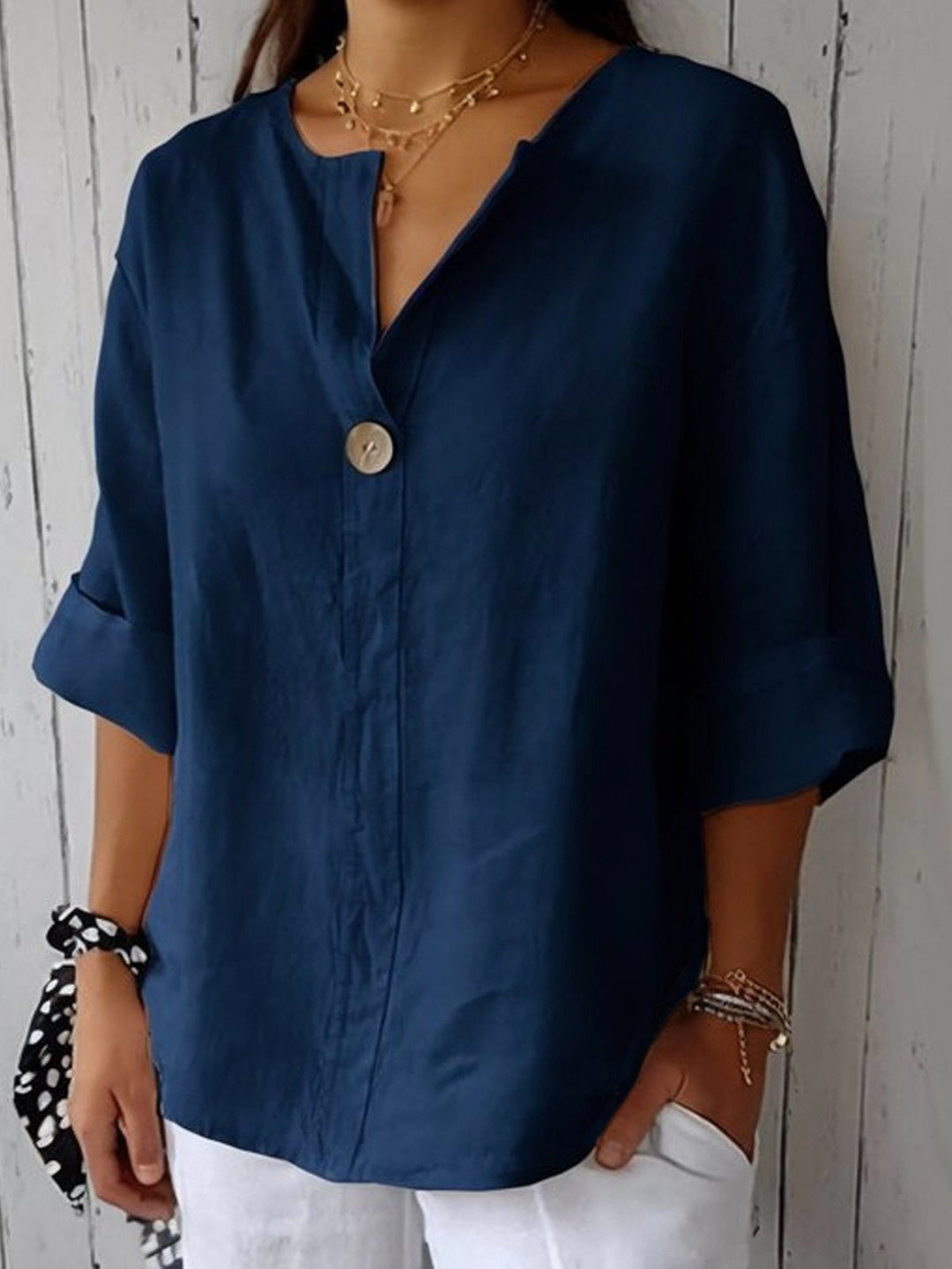 Women's 3/4 Sleeves Button Blouse | Casual