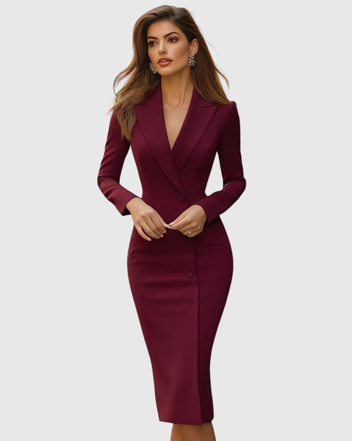 Women's Elegant Tailored Dress | Midi