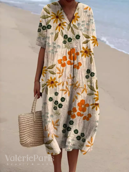 Women’s Flowy Floral Beach Summer Dress | Midi