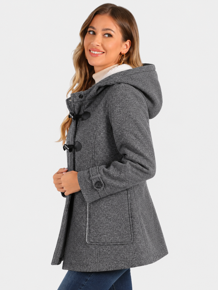 Duffle-coat long et chaud à capuche pour femme | hiver