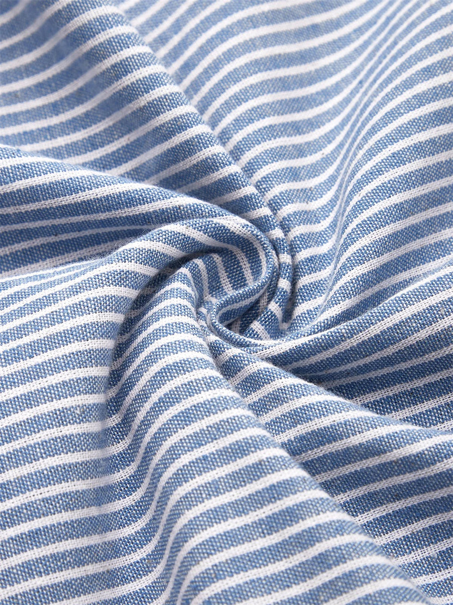 Women's Striped Casual Button Detail Dress | Midi