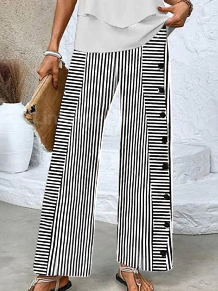Women's Striped Wide Leg Trousers | Stylish
