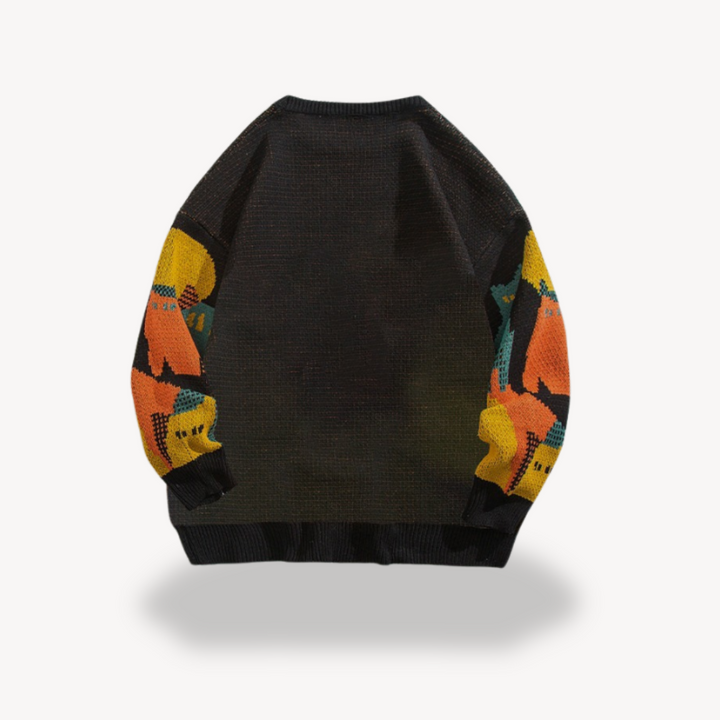 Pull tricoté à motifs pour homme | Col rond
