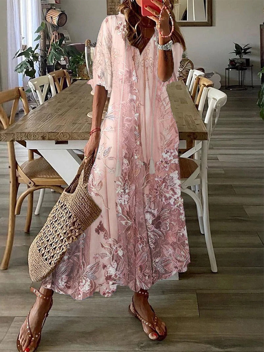 Women's Floral Boho Dress | Maxi
