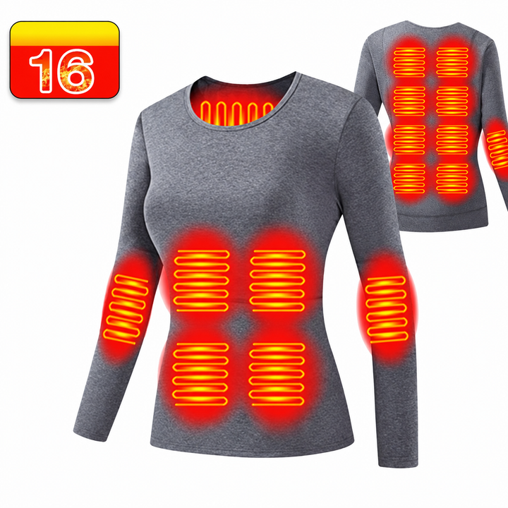 Ensemble de sous-vêtements thermiques chauffants unisexe avec haut à manches longues et caleçon long | ski
