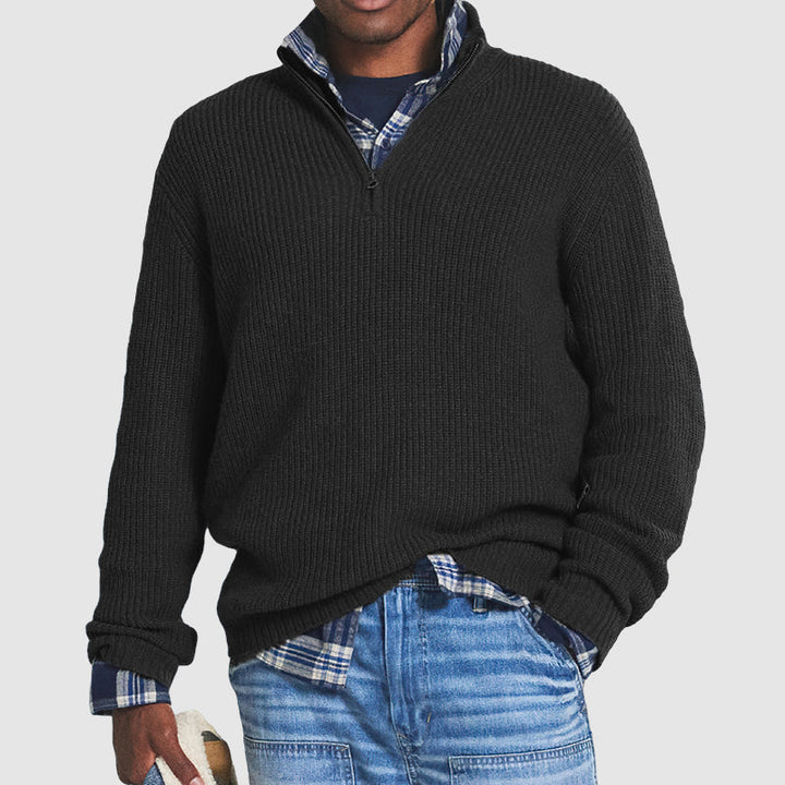 Men’s Oversized Quarter Zip Knit Sweater | Winter