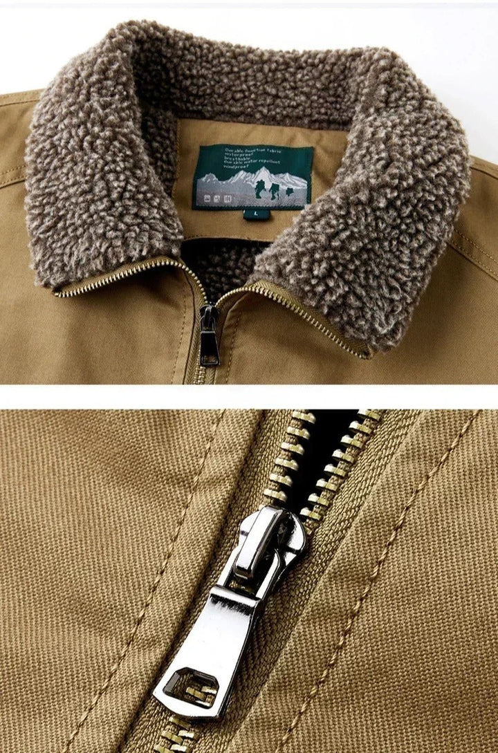 Veste d’hiver à col pour homme | zippée