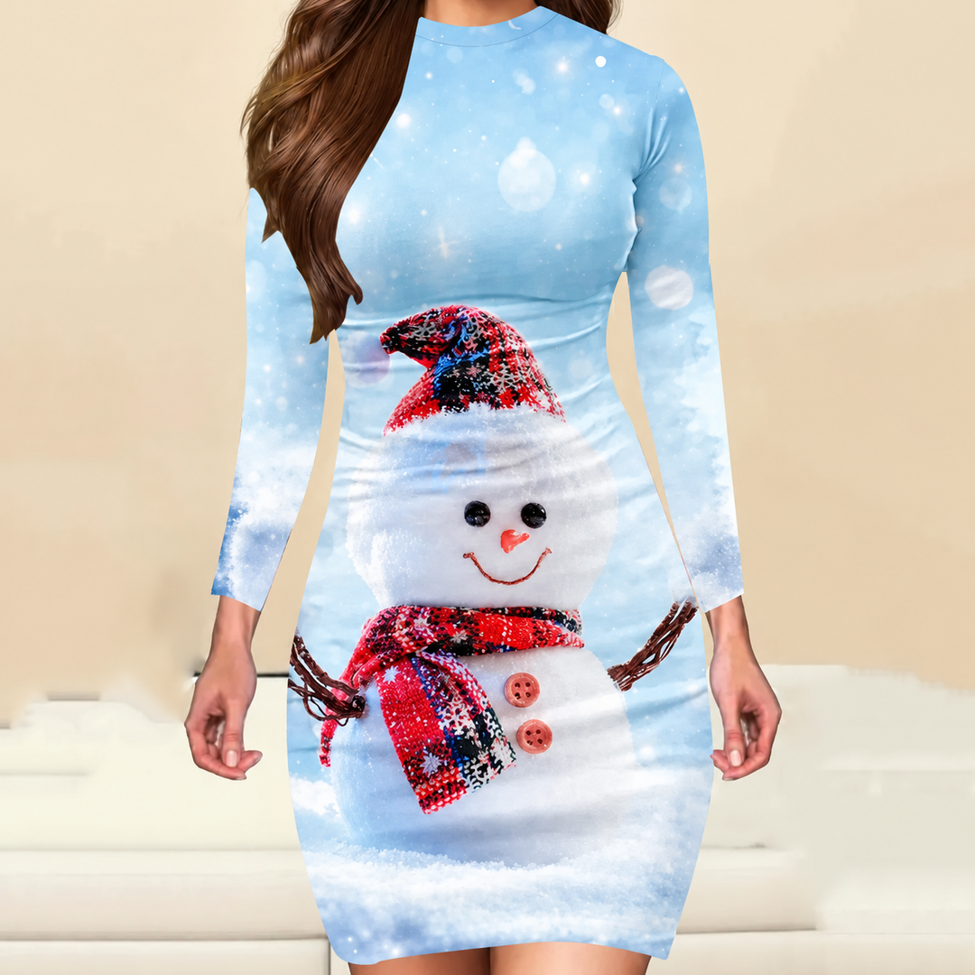 Women's Winter Christmas Mini Dress | Long Sleeve