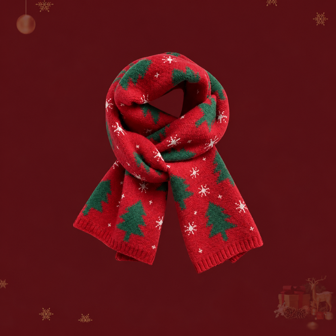 Women's Ribbed Winter Knitted Scarf | Christmas