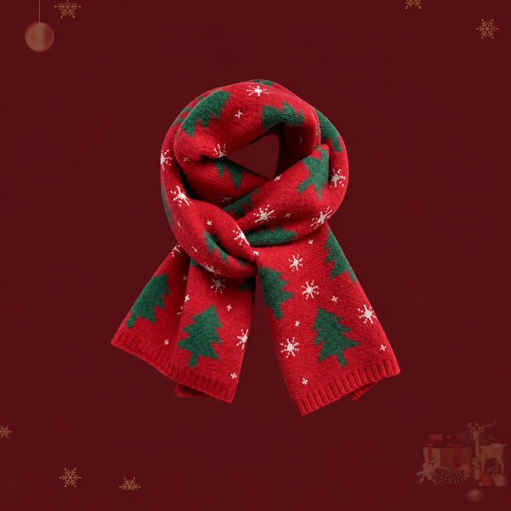 Women's Ribbed Winter Knitted Scarf | Christmas